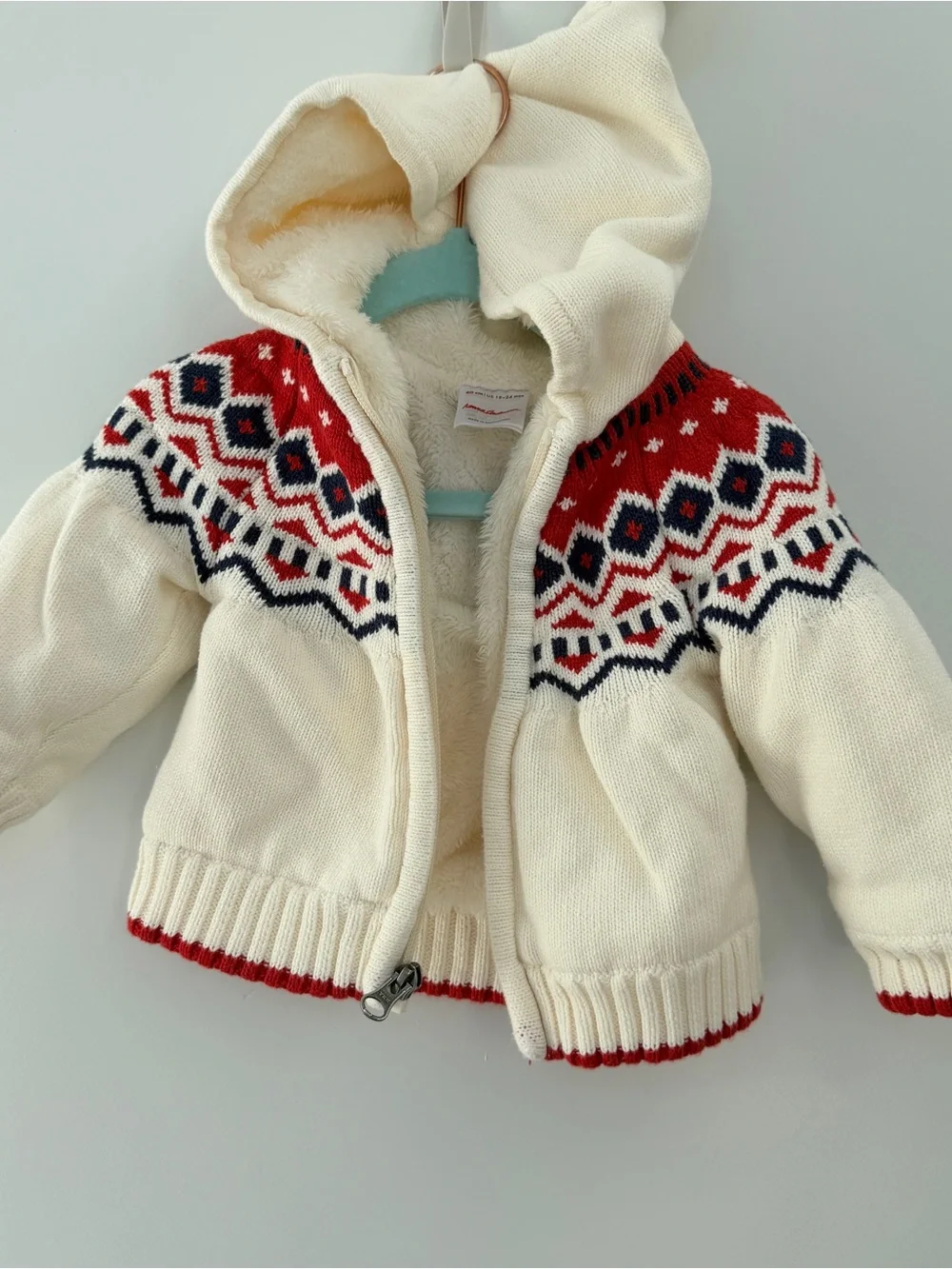 Hanna Andersson Fair Isle sweater jacket (size 18-24 months)